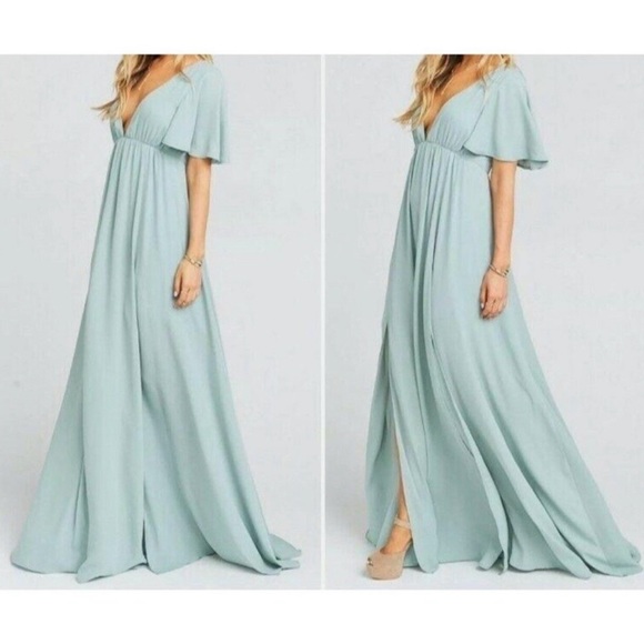 Show Me Your Mumu Faye Flutter Maxi Silver Sage - Picture 1 of 4